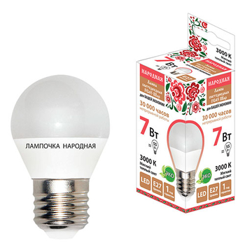 Лампа светодиодная TDM FG45-7 Вт-230 В-3000 К–E27 Народная - Светильники - Лампы - Магазин электрооборудования для дома ТурбоВольт
